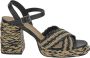 Castañer Vicen sandalette van raffia met kalfsleren details - Thumbnail 4