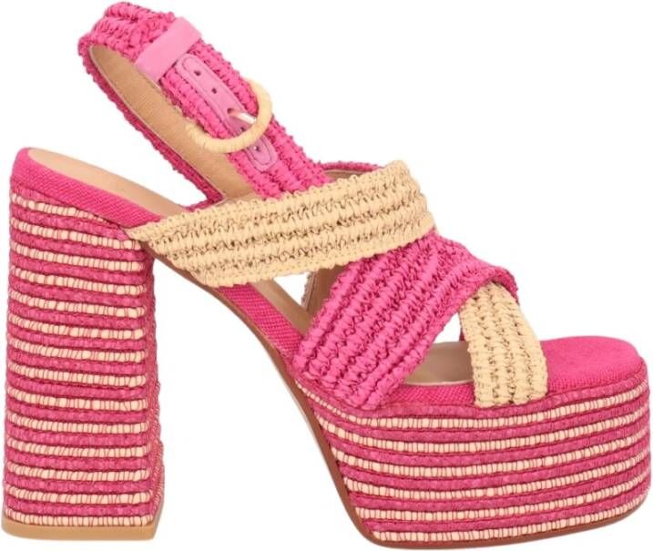 Castañer Raffia Hak Sandalen Multicolor Dames