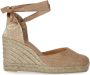 Castañer Rose Gouden Canvas Sleehak Espadrille Pink Dames - Thumbnail 1