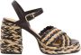 Castañer Vicen sandalette van raffia met kalfsleren details - Thumbnail 9