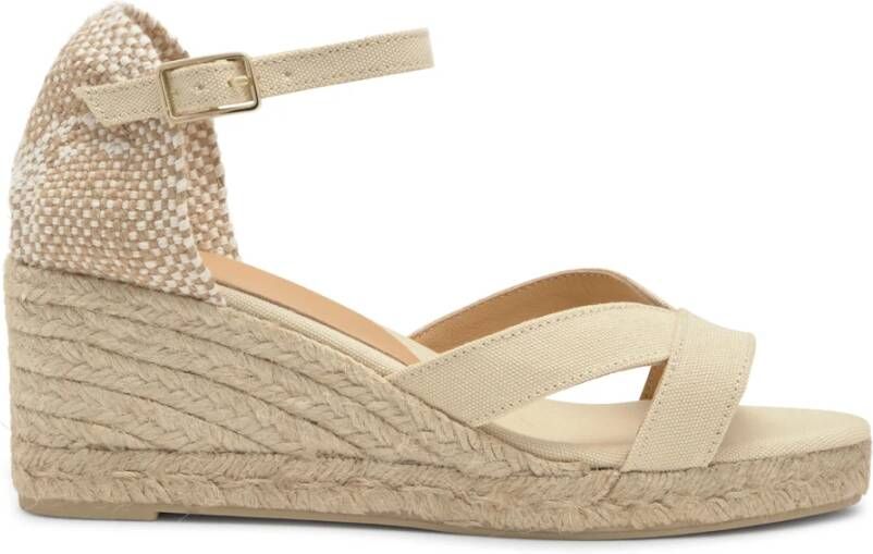 Castañer Sandalen MET 7 CM Wiggenhak Beige Dames