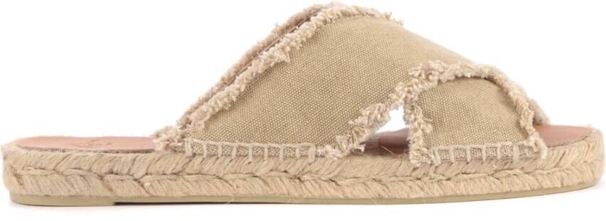 Castañer Palmera gecertificeerde biologische katoenen espadrilles met gewassen afwerking. Beige Dames