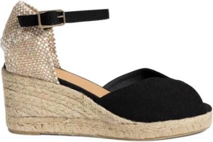 Castañer Zwarte sleehak espadrilles Black Dames