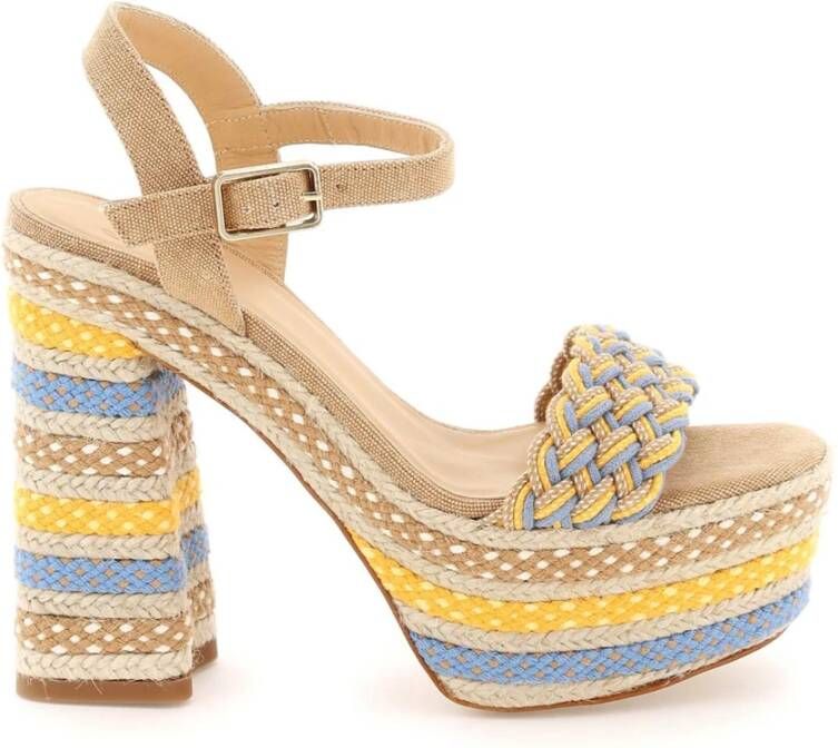Castañer Kleurrijke Platform Sandalen Anne Beige Dames