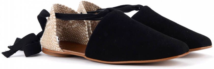 Castañer Stijlvolle zwarte leren espadrilles Ss23 Black Dames