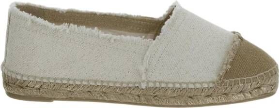 Castañer Espadrilles met Glitterfinish en Contrasterende Inzet White Dames