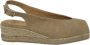 Castañer Canvas Sleehak Espadrilles met Open Neus Beige Dames - Thumbnail 1