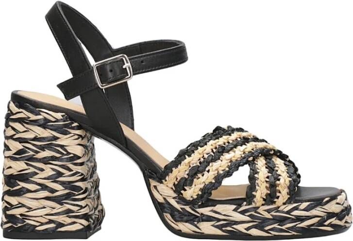 Castañer Geweven Raffia Kruisband Sandalen Multicolor Dames
