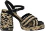 Castañer Vicen sandalette van raffia met kalfsleren details - Thumbnail 1
