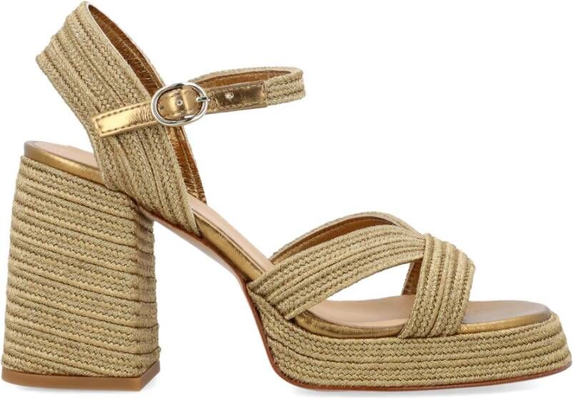 Castañer Gouden Hak Espadrilles voor Vrouwen Beige Dames - Foto 2