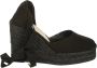 Castañer Carina katoenen espadrilles met striksluiting en 11 cm sleehak. Black Dames - Thumbnail 15