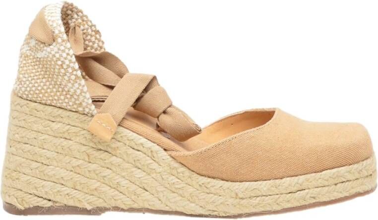 Castañer Tina Espadrilles in lederen stof Beige Dames