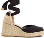 Castañer Tina katoenen espadrilles met striksluiting en 8 cm hak. Black Dames - Thumbnail 2