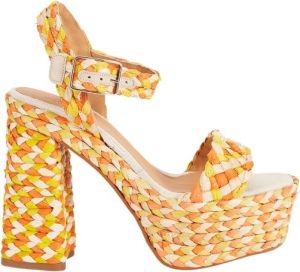 Castañer Verhoog je zomergarderobe met hoge hak sandalen Oranje Dames
