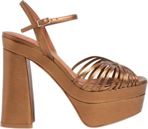 Castañer Vintage jaren 70 leren sandaal Geel Dames