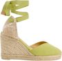 Castañer Wig Espadrilles met V-Cut Detail Green Dames - Thumbnail 1