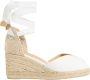 Castañer Bilina gewassen-katoenen espadrilles met striksluiting en 7 cm sleehak. - Thumbnail 1