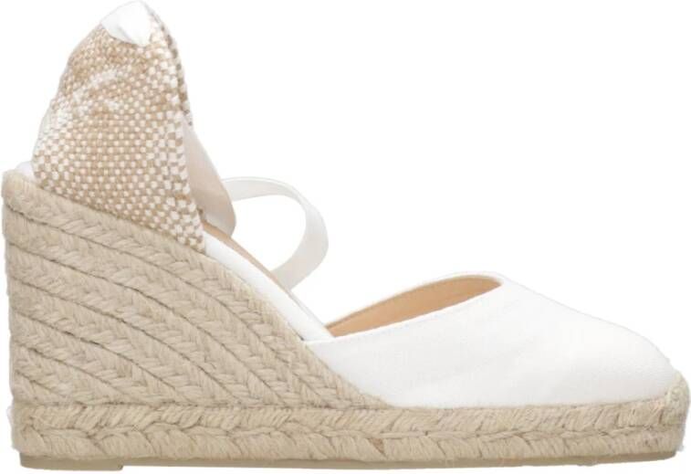Castañer Carina -katoenen espadrilles met striksluiting en 9 cm sleehak.