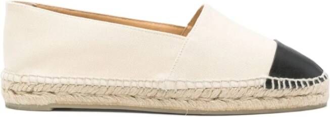 Castañer Zwarte platte espadrilles met zwarte neus Multicolor Dames