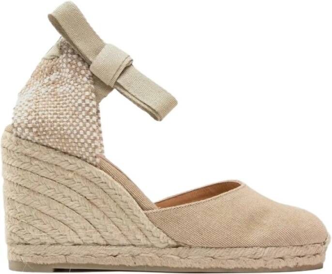 Castañer Zandkleurige Katoenen Canvas Sleehak Espadrilles Beige Dames - Foto 7