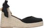 Castañer Tina katoenen espadrilles met striksluiting en 8 cm hak. Black Dames - Thumbnail 1