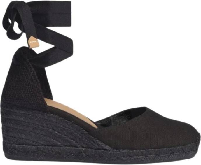 Castañer Zwarte sleehak espadrilles Black Dames