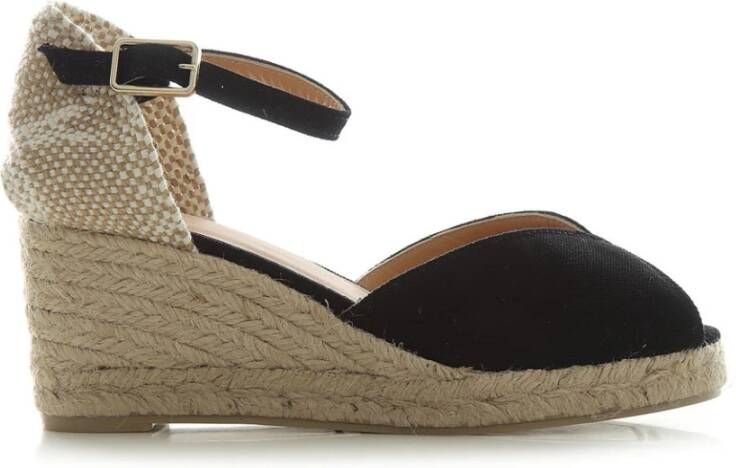 Castañer Zwarte sleehak espadrilles Black Dames