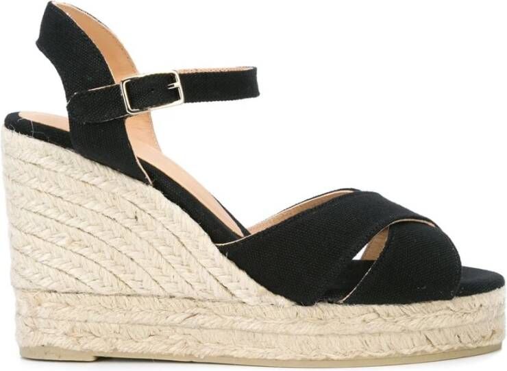 Castañer Zwarte Sleehak Espadrilles Sandalen Black Dames