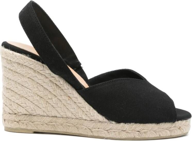 Castañer Zwarte Slingback Sleehak Schoenen