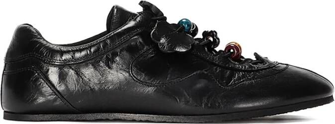 Cecilie Bahnsen Zwarte leren lage sneakers