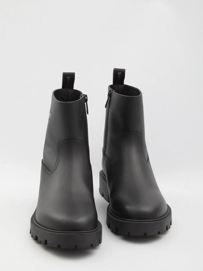 Celine Leren Combat Boots met Logo Detail - Foto 2