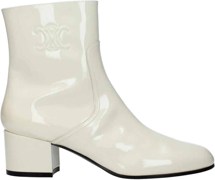 Celine Beige Leren Enkellaarzen met Zijlogo - Foto 2