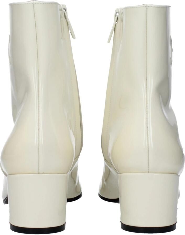 Celine Beige Leren Enkellaarzen met Zijlogo