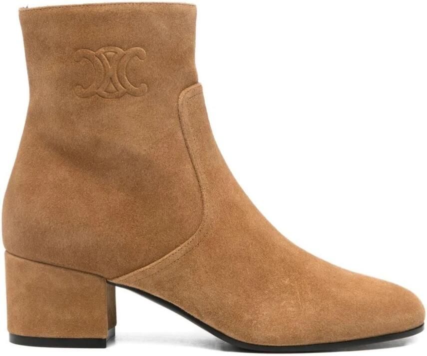 Celine Suède Enkellaarsjes met Reliëflogo