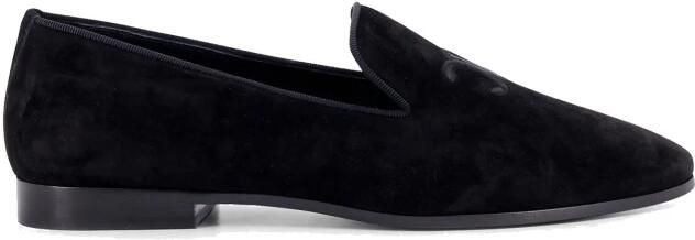 Celine Velvet Loafers met Geborduurd Triomphe Logo
