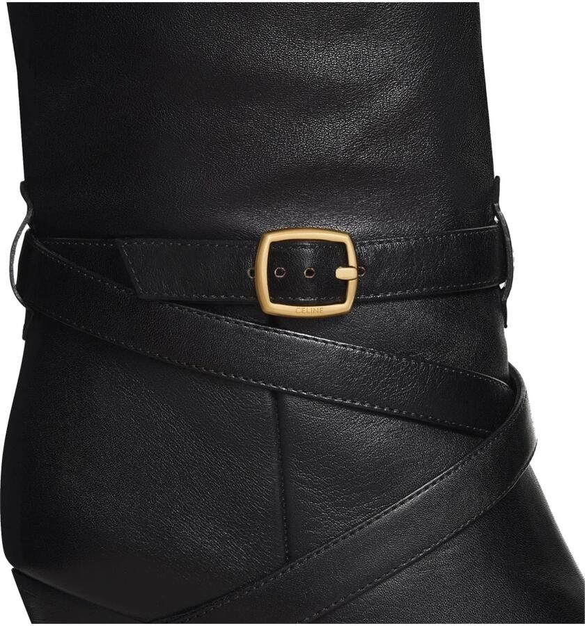 Celine Leren laarzen met goudkleurige gesp Black Dames - Foto 2