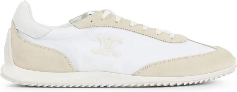 Celine Witte Lage Vetersneakers Triomphe