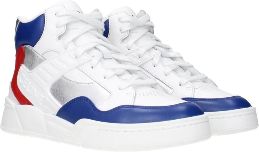 Celine Witte Leren Atletische Sneakers met Logo's - Foto 4