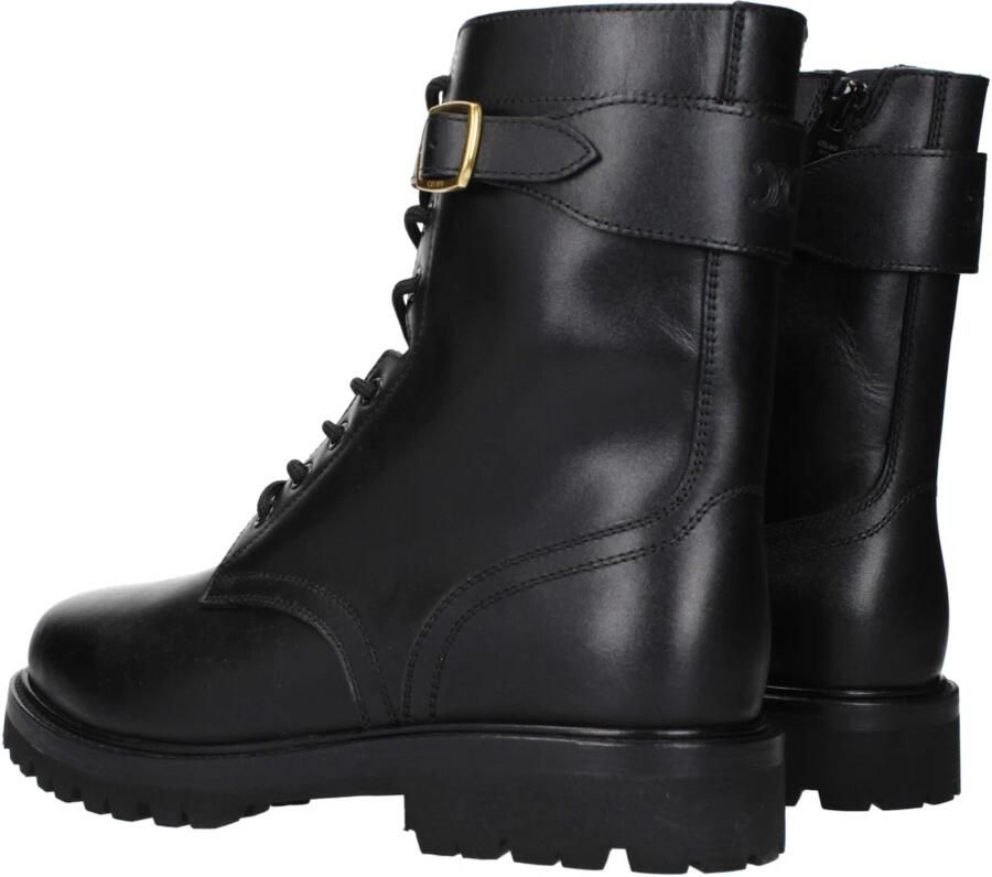 Celine Zwarte Leren Enkelboots