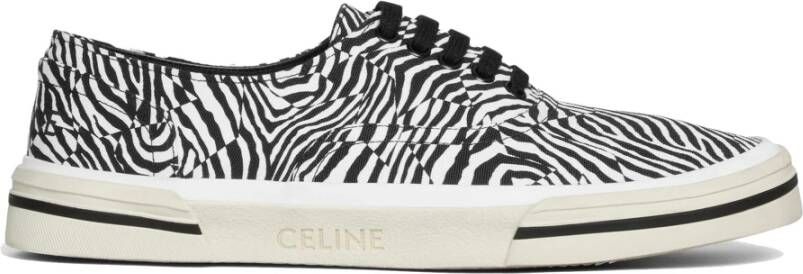 Celine Zebra Print Canvas Sneaker Multicolor Heren