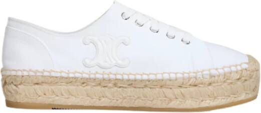 Celine Vetersluiting Canvas Espadrilles met Leer