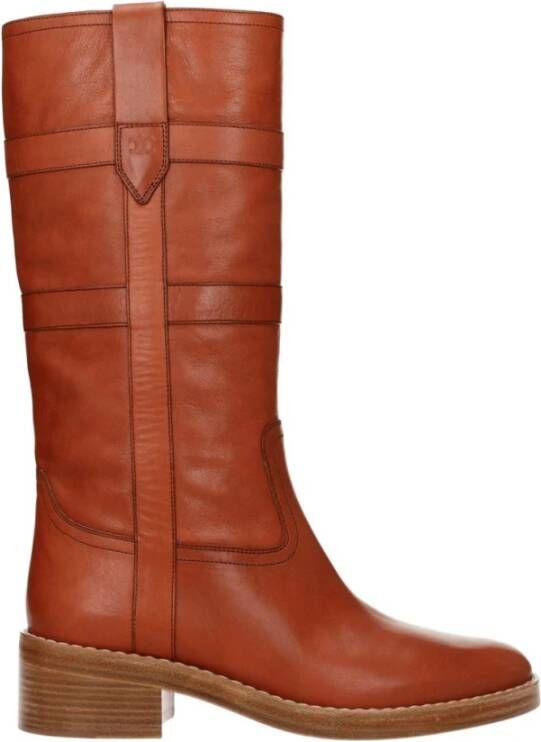 Celine Vintage Leren Laarzen met Middelhoge Hakken