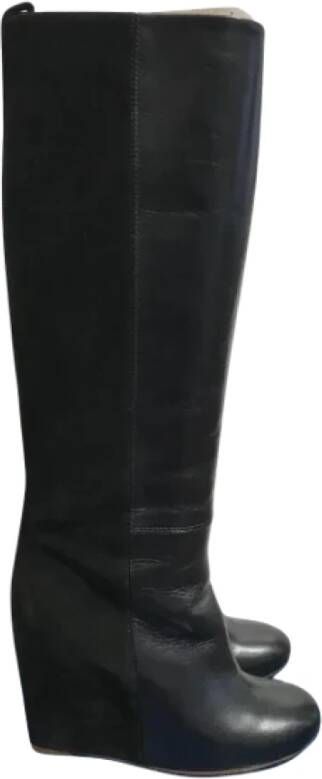 Celine Vintage Pre-owned Leather boots Black Dames