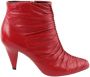 Celine Vintage Pre-owned Leather boots Red Dames - Thumbnail 1