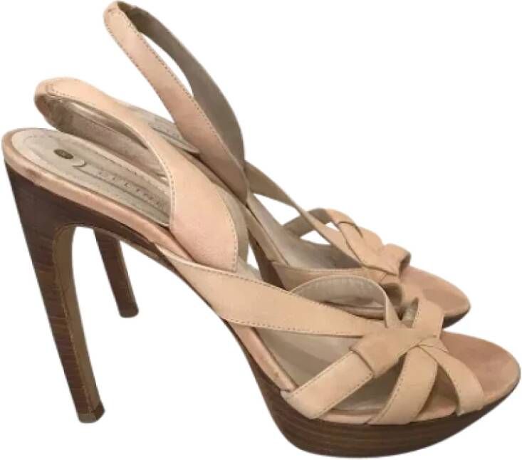 Celine Vintage Pre-owned Leather sandals Beige Dames