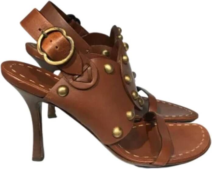 Celine Vintage Pre-owned Leather sandals Brown Dames