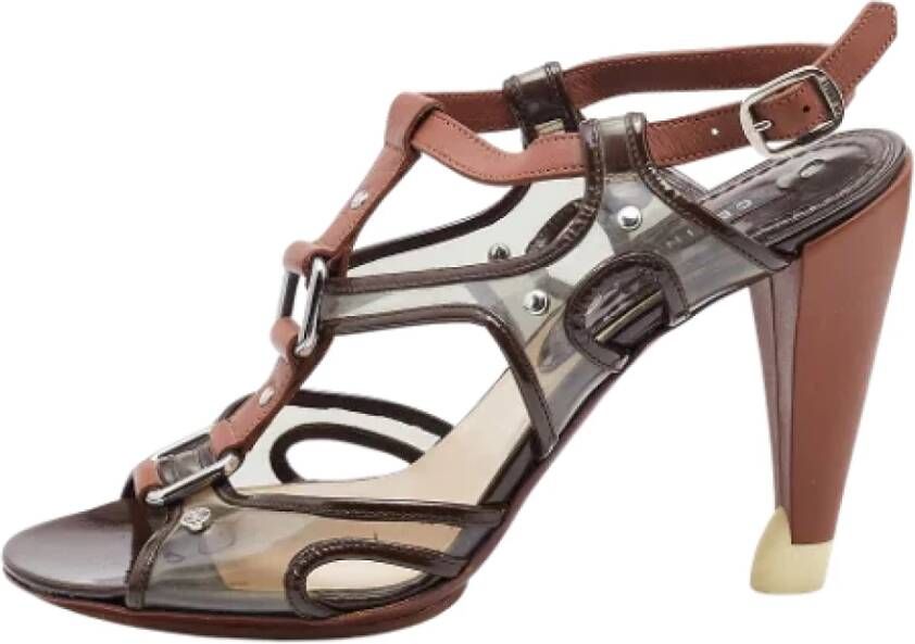 Celine Vintage Pre-owned Leather sandals Brown Dames