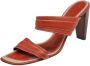 Celine Vintage Pre-owned Leather sandals Orange Dames - Thumbnail 1