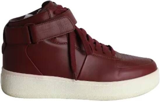 Celine Vintage Pre-owned Leather sneakers Red Dames