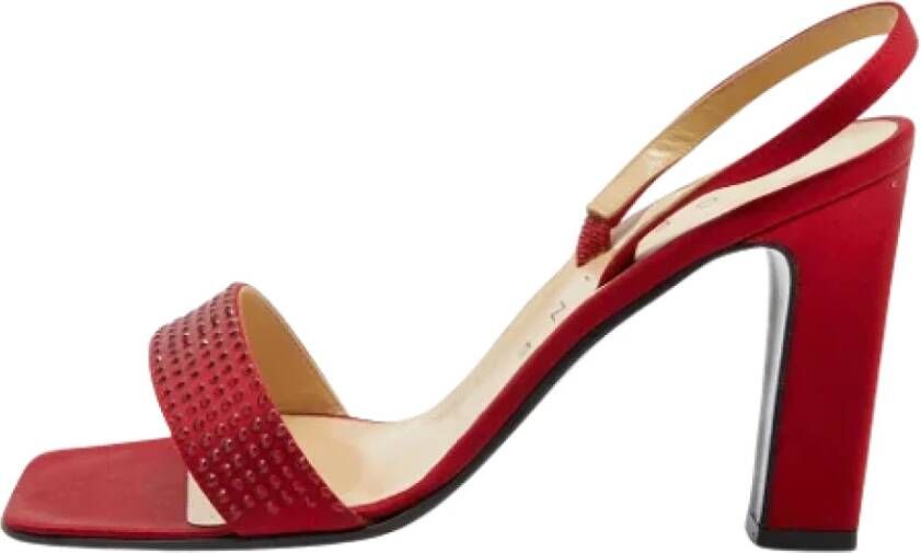 Celine Vintage Pre-owned Satin sandals Red Dames